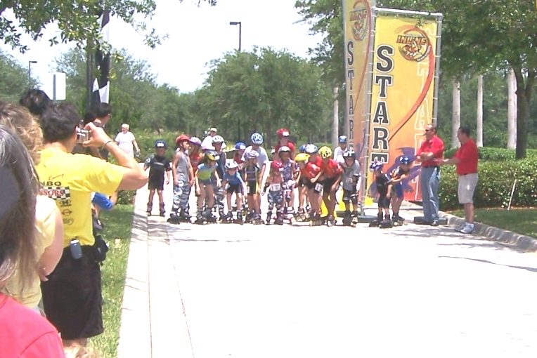 Look close, far on your right, there's Griff ready to race.