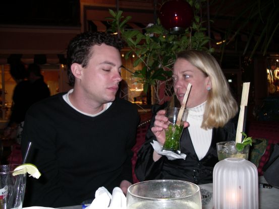 Late comers, Mark and Heidi out for a fashionably late dinner and drinks