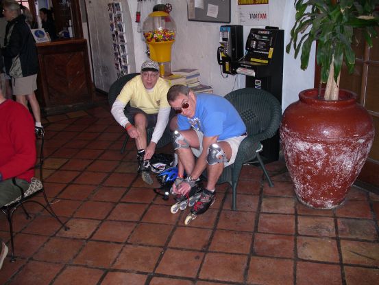 Dr. Dan and Carl putting on the gear