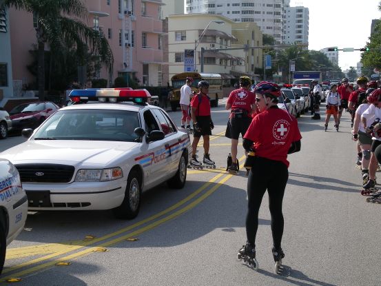 NSP and the SOBE police organize before the morning skate