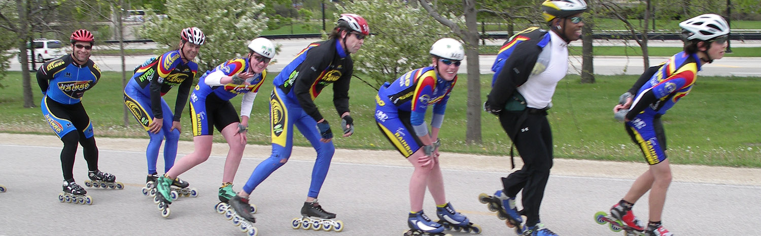 The happy faces of skaters doing what they enjoy.