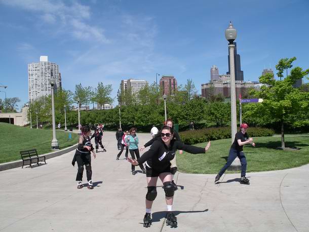 Ok now, it's not round and round, you have to skate in a straight line for 5 miles, then turn around.