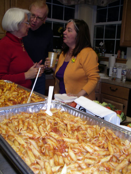 Forget what I said before, every good party begins with a plate full of carbs.