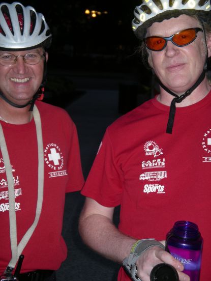 Trusty red shirts Brian and Jerome