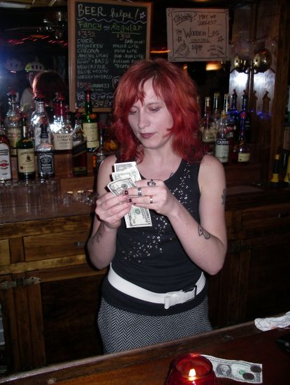 Derby girl at her day job.