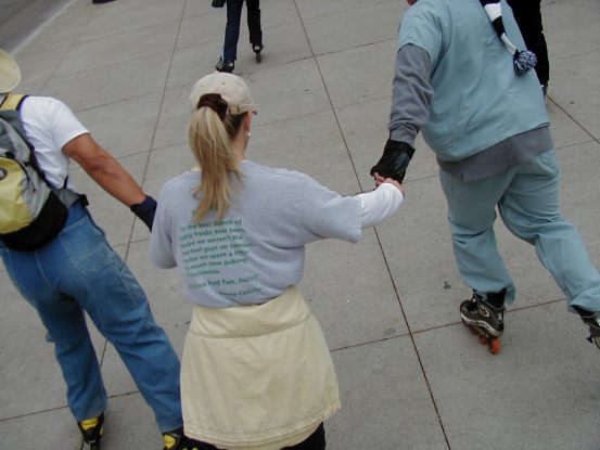 Nice costume, coming as a beginner skater who needs help to make it through a rave; brilliant, bravo!