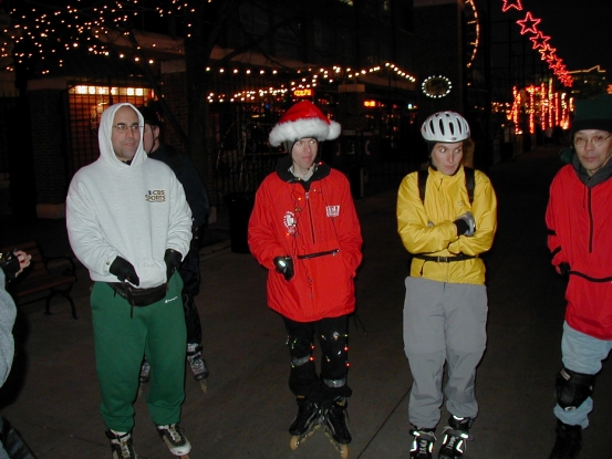Bright skaters not looking all that filled with warm holiday wishes.