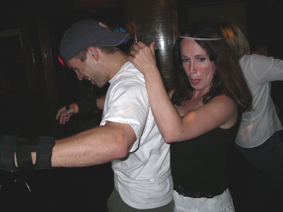 Marcel and Sherry doing the bump and grind...
