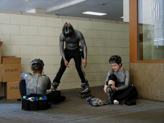 The fishetts get ready for their first tentative steps out in public.