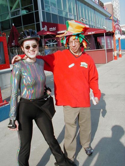 Joanna gets down with the clown.
