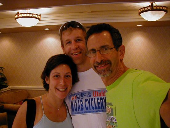 Chris, that's the tall one, and Susan pose for the long arm of the camera.