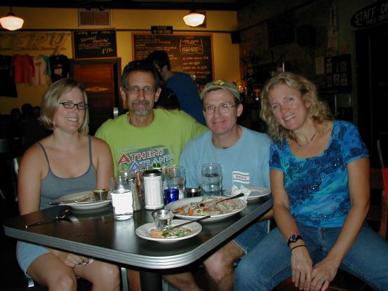 Out to dinner before bed and the big event.
