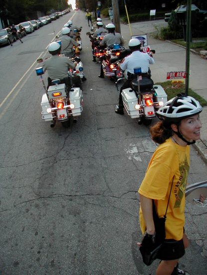 Cindy and her buds on bikes.