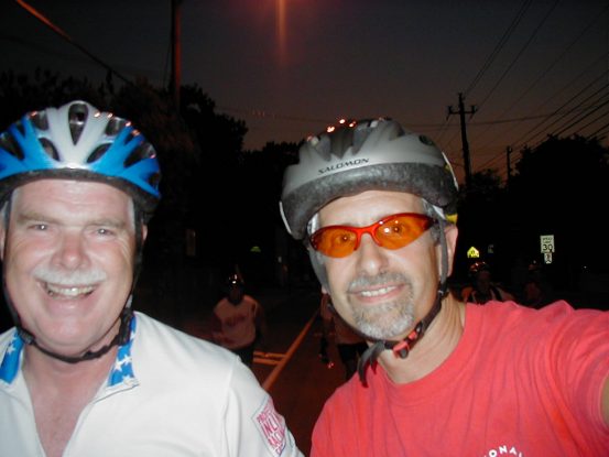 Master skater Tom McCue and yours truly.