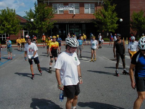 Getting ready for the Saturday fun skate and the first few miles of the course.