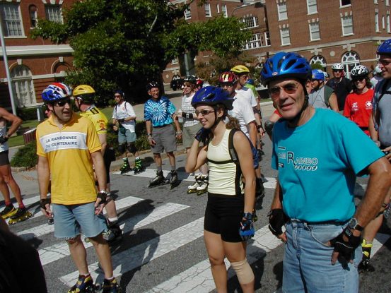 Bob Harwell again and Carolyn, who didn't buy the off road skates.