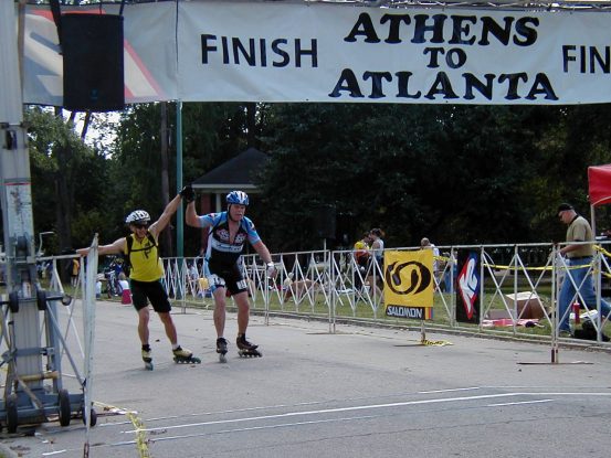Tom McCue looking at the finish line for something like the 11th time.