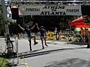 Nina and Goetz at the finish. Nice style Goetz.
