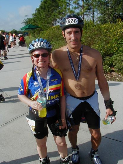 Maryann and Guy standing tall after a great race...