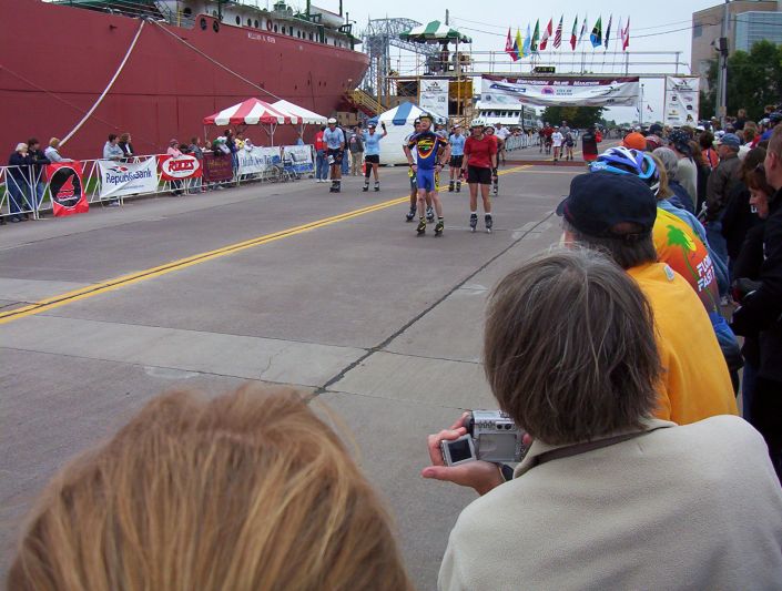 Jim coming in after a great race.