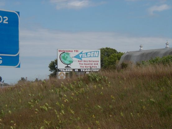 Read the sign; half way to nowhere.