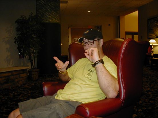 Greg with brandy and a cigar.